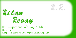 milan revay business card